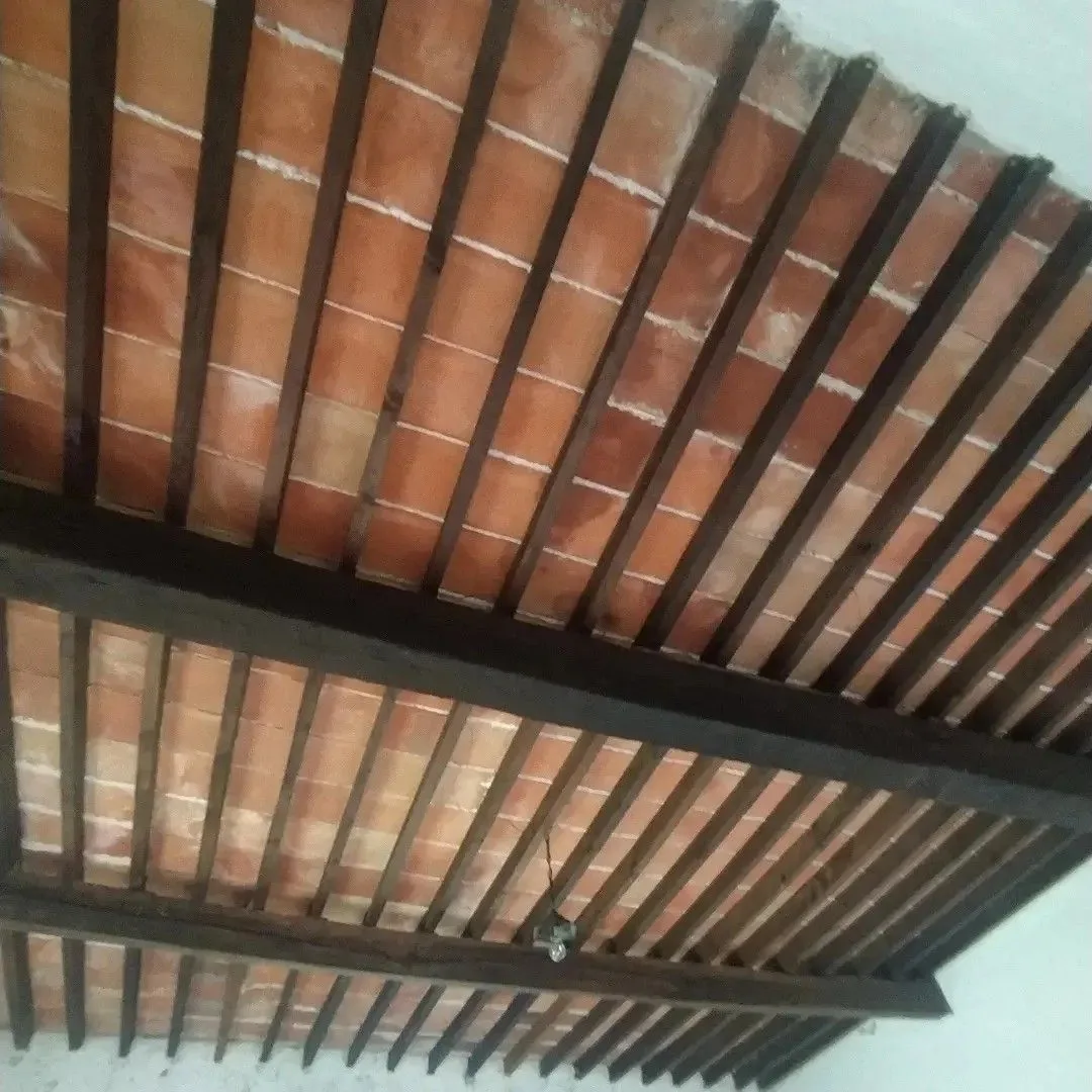 Clay tile and T iron ceiling roof